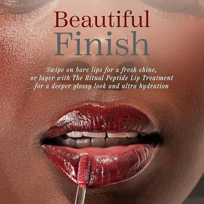 Côte Beauty's Tempted Peptide Lip Shine, Ultra Hydrating & Long-Lasting Warm Berry Plumping Lip Gloss for Women with Hyaluronic Acid, Shea Butter & Jojoba Oil, Vegan & Cruelty-Free, 0.12 Fl Oz