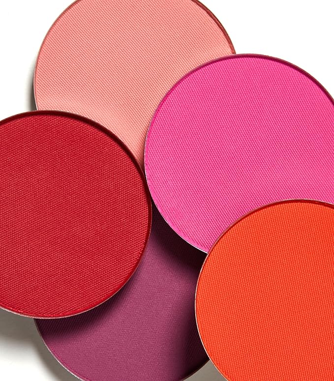 MAKE Beauty Skin Mimetic Microsuede Blush - Matte Powder Blush for Cheeks with Long Lasting Color - Non Comedogenic, Travel Size Makeup Single Palette. Shade - Fuchsia Flush (Pink)