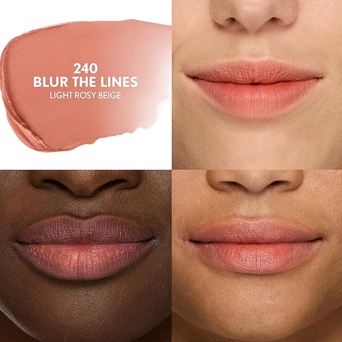 COVERGIRL Clean Fresh Yummy Blur Lipstick, Blurring Effect, Matte Lip Color, Sweet Pomergranate Flavored, Vegan Formula - 240 Blur the Lines (Light Rosy Beige)