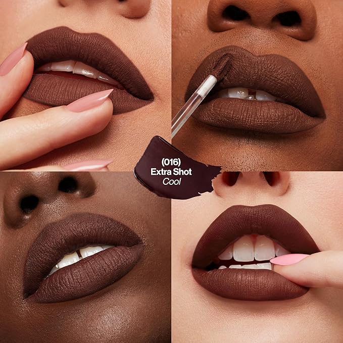 Revlon ColorStay Limitless Matte Liquid Lipstick, Vegan Formula, No-Budge, Longwear Lip Color, Long Lasting, Lightweight/Comfortable, Waterproof, 016 Extra Shot, 0.17 fl oz