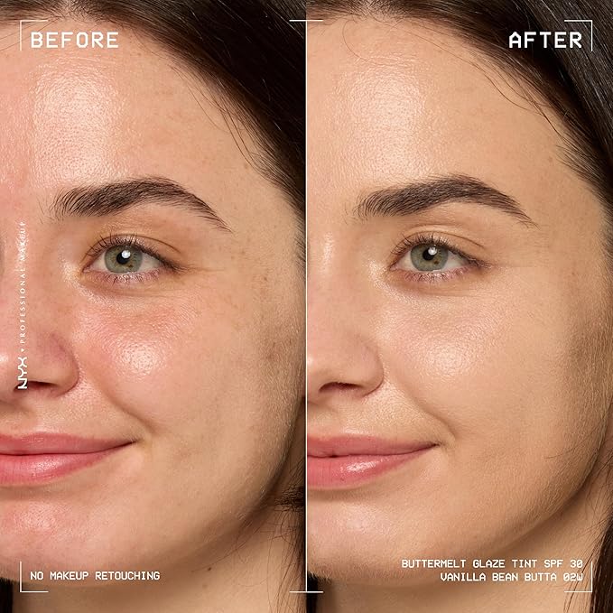 NYX PROFESSIONAL MAKEUP Buttermelt Glaze Soft Glow Skin Tint + SPF 30, Up To 12HR Wear, 02 Vanilla Bean Butta