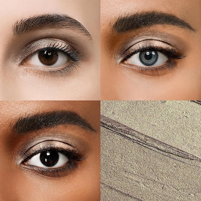 Cream Waterproof Hypoallergenic Eyeshadow Stick, long wear Metallic Glitter Matte Eye Shadow Pencil With Makeup Brush, Eye Brightener, 56 Bronze Metallic