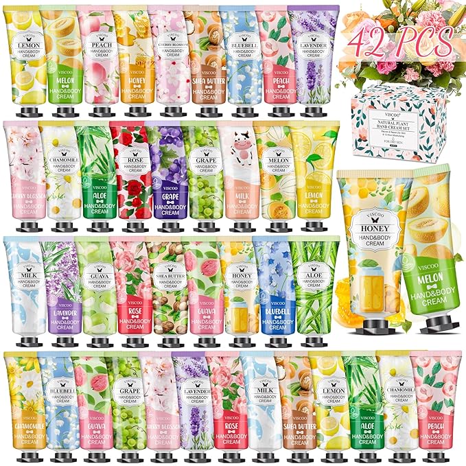 42 Pack Hand Cream Gifts Set for Women, Bulk Hand Lotion for Birthday Gifts for Women, Bridesmaid Gifts, Thank You Gifts, Party Favors, Mini Moisturizing Hand Lotion Travel Size for Dry Cracked Hands