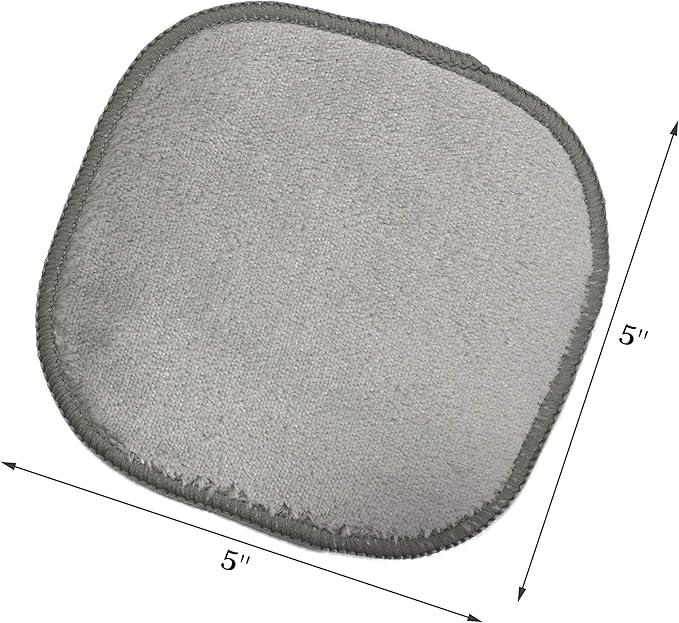 Polyte Premium Hypoallergenic Microfiber Fleece Makeup Remover and Facial Cleansing Cloth, 5 x 5 in, 10 Pack (Gray)