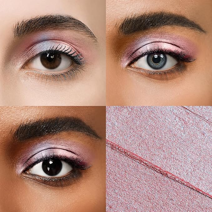 Cream Waterproof Hypoallergenic Eyeshadow Stick, long wear Metallic Glitter Matte Eye Shadow Pencil With Makeup Brush, Eye Brightener, 52 Cherry Metallic