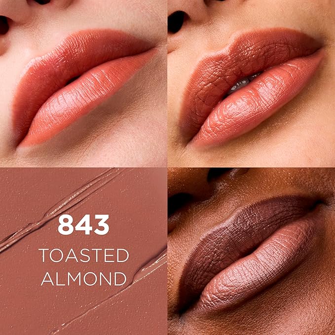 L'Oreal Paris Colour Riche Original Creamy, Hydrating Satin Lipstick with Argan Oil and Vitamin E, Toasted Almond , 1 Count