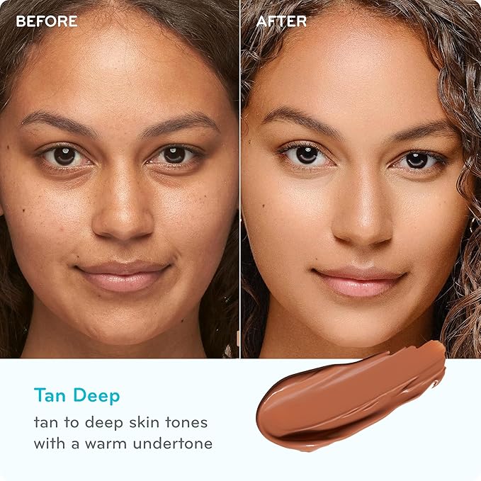 pūrlisse Radiant Glow Illuminating BB Cream with SPF 30 - Glow BB Cream Enriched with Goji & Hawthorn Berry for Dewy Skin - Helps to Improve Skin Texture & Radiance - Tan Deep (1.4 oz)