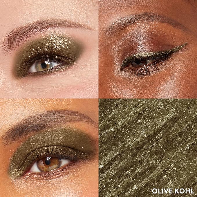 LAURA GELLER NEW YORK Kajal Longwear Kohl Eyeliner Pencil - Olive Kohl - Caffeine and Vitamin E - Smooth & Blendable Liner - Built-In Sharpener