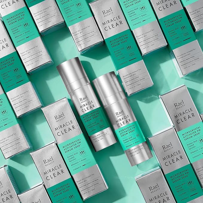 Rael Miracle Clear PM Serum 2000 - Microneedling Serum for Face with Azelaic Acid, Pore Minimizer, Uneven Skin Tone, Korean Skin Care (1.08 fl oz)