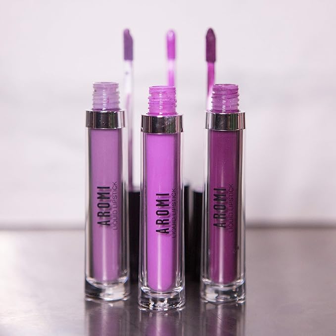 Aromi Pastel Purple Matte Liquid Lipstick | Long-Lasting Lip Color, Vegan Makeup, Cruelty-free Beauty, Handmade (Lavender Fields)