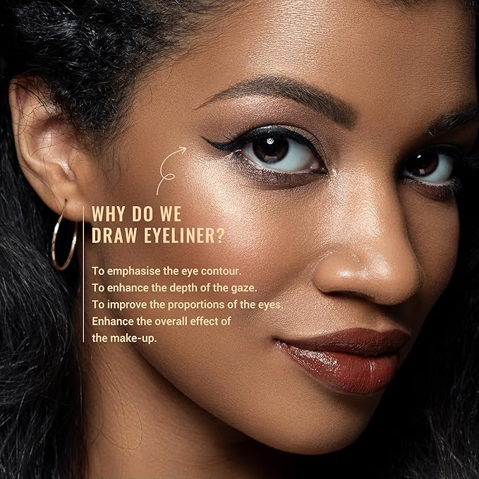 Jessup Angled Eyeliner Brush Set，3pcs Pro Precision Eye Liner Brush Fine Winged Ultra Thin Slanted Gel Liquid EyeLiner Makeup Brushes, Black T345