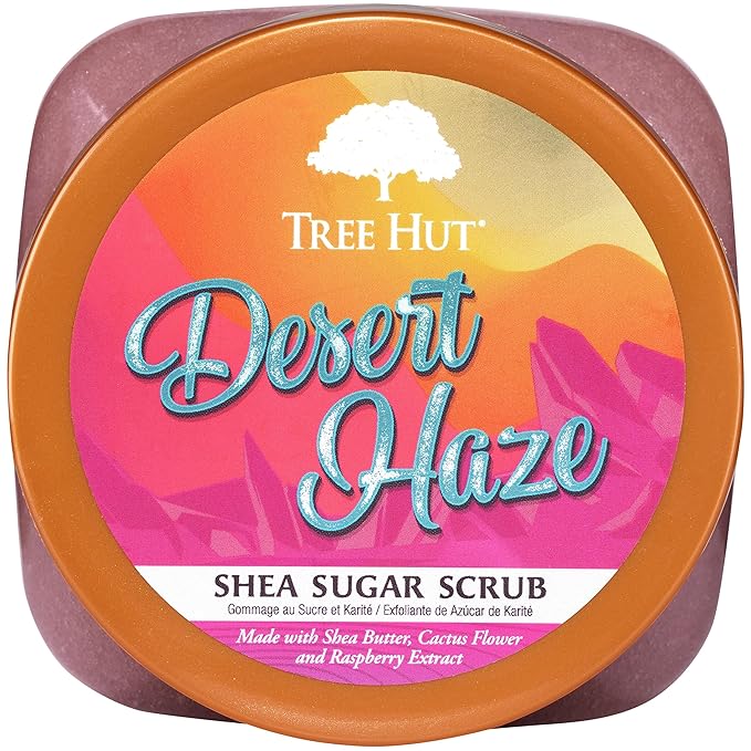 Tree Hut Desert Haze Shea Sugar Scrub, Exfoliating, Hydrating & Moisturizing Body Scrub with Shea Butter & Nourishing Essential Oils, Smooth & Soften Skin, 18 oz